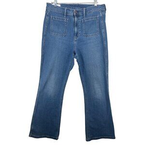 Gap Womens Jeans Sz 32 / 14 Blue Denim 70s Flair High Rise Retro Hippie Boho